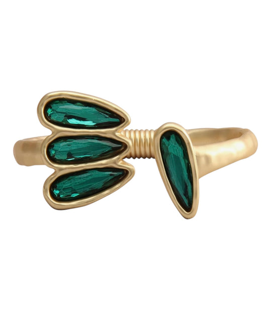 Gold Cuff Emerald Bracelet
