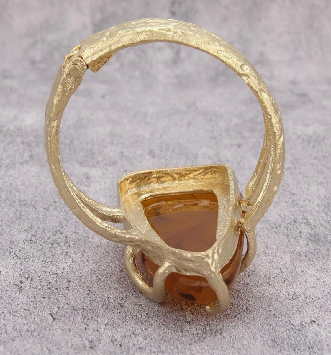 Gold Cuff Citrine Stone Bracelet