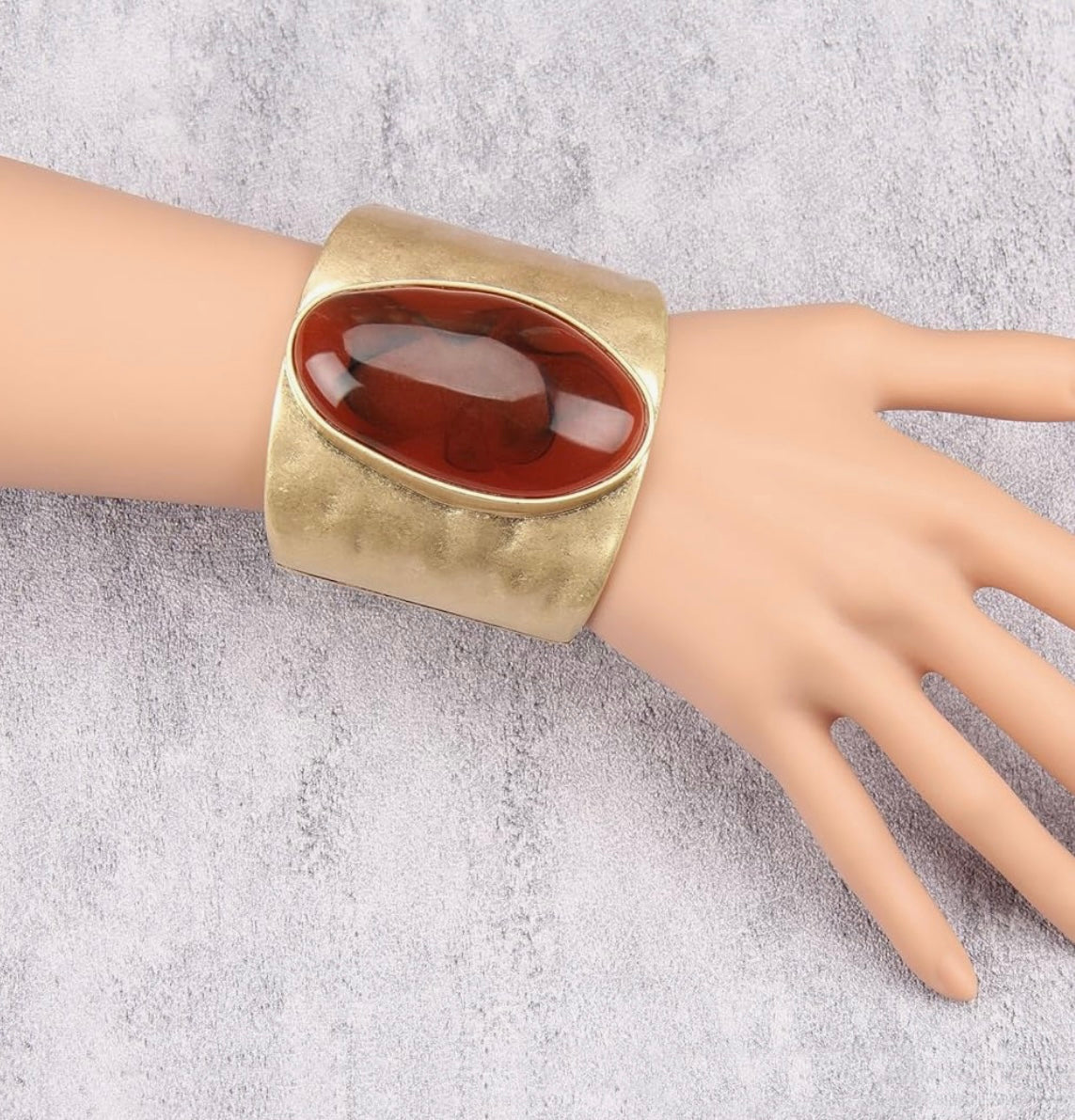 Gold Cuff Tiger Stone Bracelet