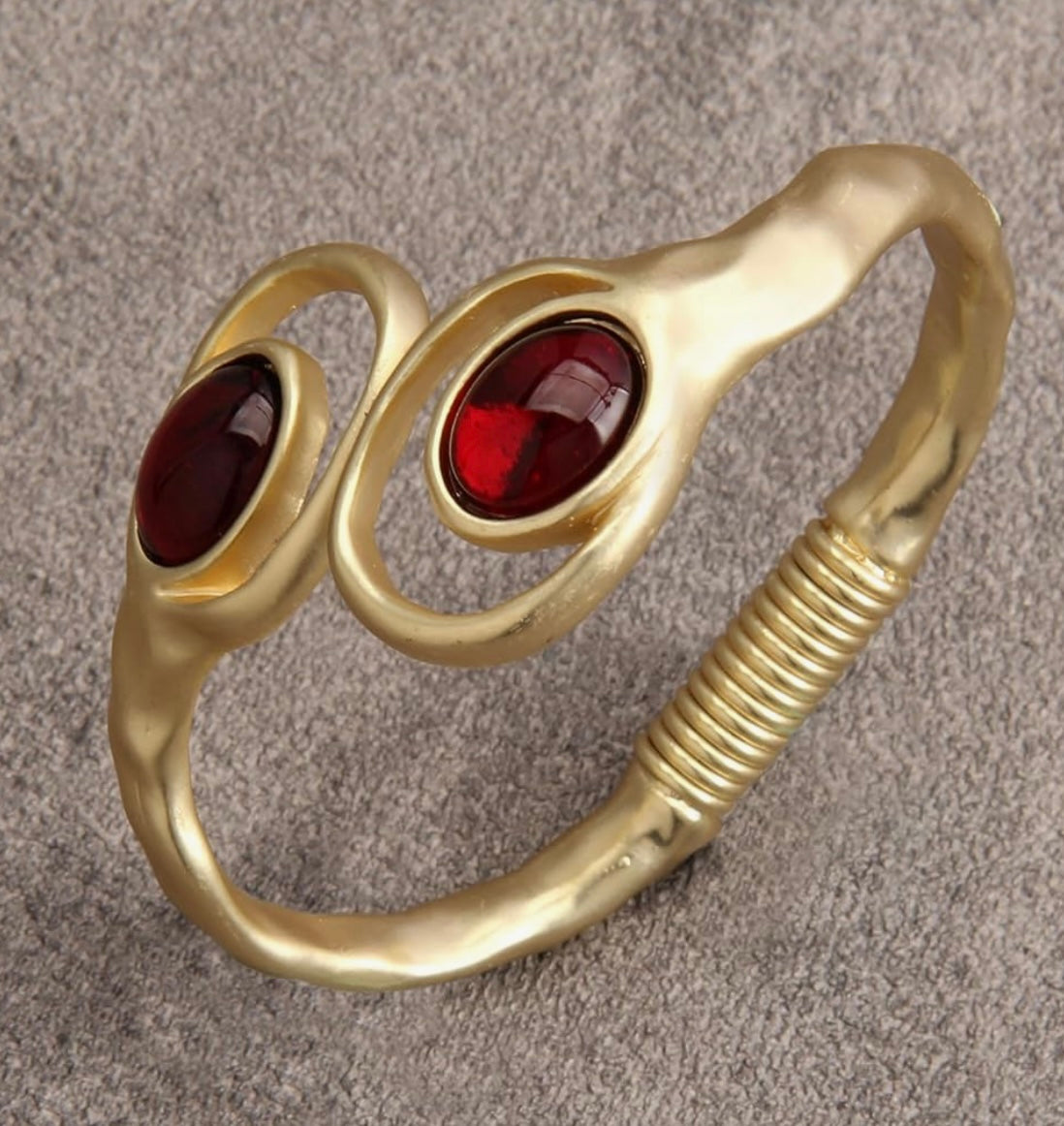 Gold Cuff Ruby Bracelet