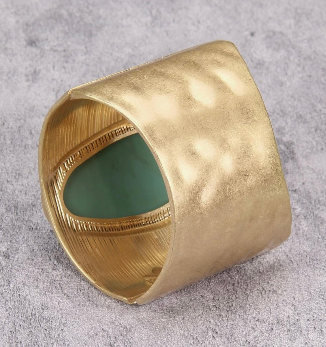 Gold Cuff Turquoise Stone Bracelet