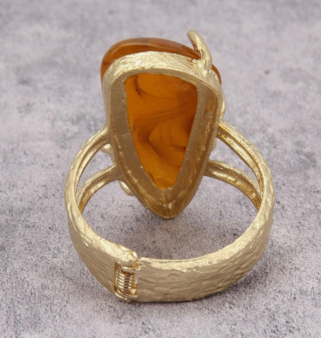 Gold Cuff Citrine Stone Bracelet