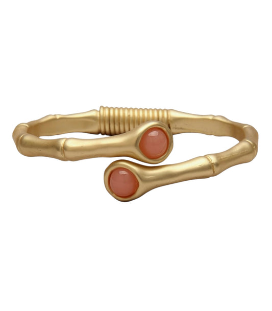 Gold Cuff Citrine Bracelet