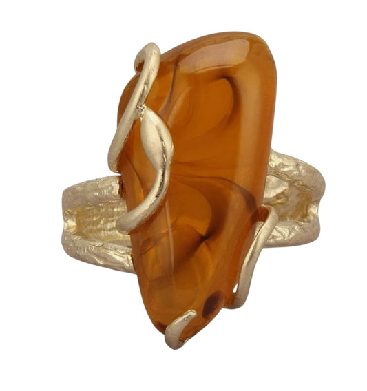 Gold Cuff Citrine Stone Bracelet