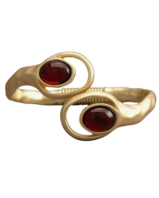 Gold Cuff Ruby Bracelet