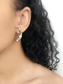 Moon and Sun Geometric Stud Pearl Earrings.