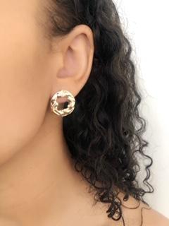Moon and Sun Geometric Stud Pearl Earrings.